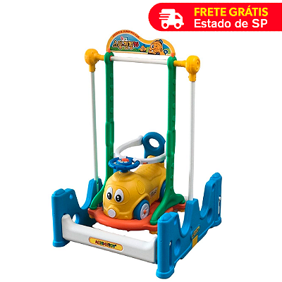 Playground Infantil 4 em 1 Balanço Carrinho Gangorra E Pula Pula