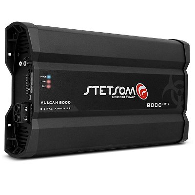 Descrição Módulo Amplificador Stetsom Vulcan 8000W RMS 1 Canal 2 Ohms RCA Preto - Stetsom