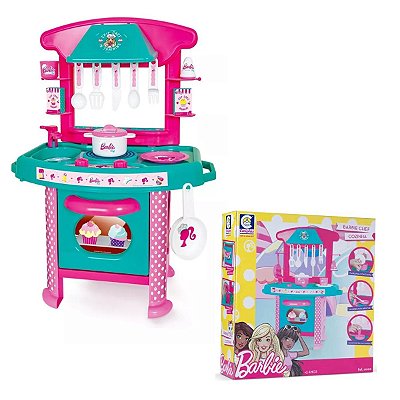Cozinha Infantil Da Barbie Com Assessórios Barbie Cheff Cozinha Com Forninho E Pia Cotiplás
