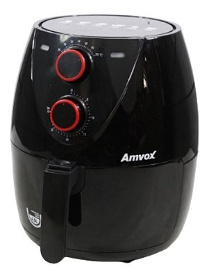 Fritadeira Elétrica Air Fryer Sem Óleo Amvox 4,5 Litros 110V Com Tempo E Desligamento Automático Potência De 1400W