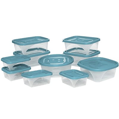 Conjunto De Potes 10 Unidades Azul Multiuso Armazenamento De Alimentos Funcional E Durável - Jaguar