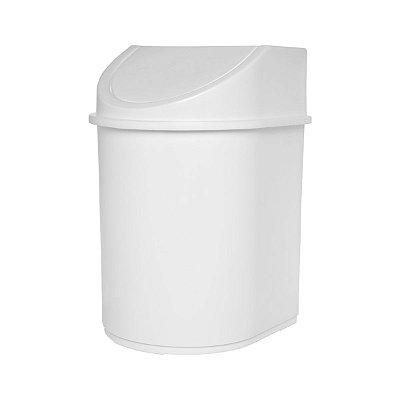 Lixeira 12 Litros Branca Tampa Basculante Ideal Para Banheiro Escritório Cozinha Pratica E Eficiente - Jaguar