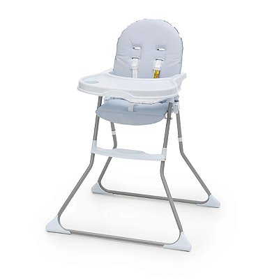 Cadeira De Alimentação Alta Bebê Criança Azul Menino Até 23Kg Encosto Acolchoado - Galzerano