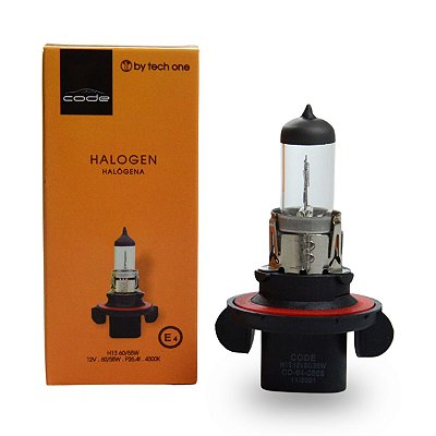 Lâmpadas Halógenas 2 Unidades Linha Code Encaixe H13 Potência 60-55W 12V Resistente Á Água Luz Intensa Temperatura 4300K