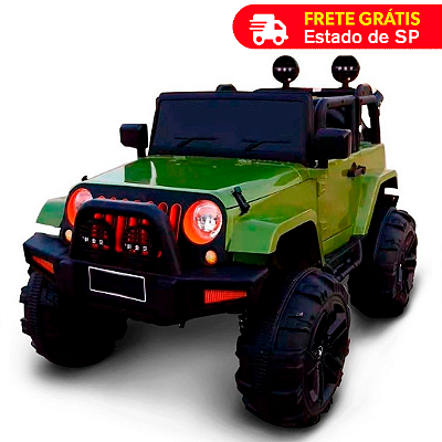 Mini Carro Jipe Elétrico Infantil Criança 12V Com Controle Remoto Luz Som Mp3 Usb