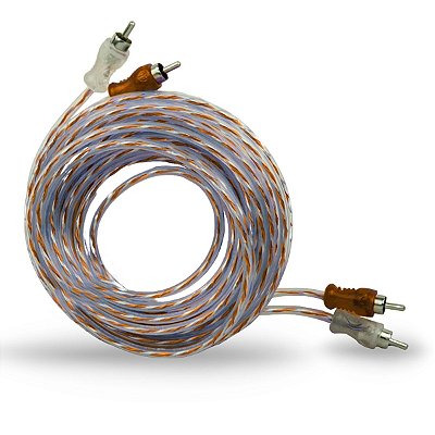 Cabo Rca Svart Laranja/Prata Injetado Transparente 4mm 5m Alta Capacidade De Condução Isolamento Elétrico Tech One