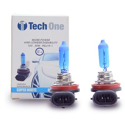 Lâmpada Para Moto TechOne Super Branca Base P43t Encaixe H4 Com Voltagem  12V E 35W Luz Intensa Instalação Rápida - Auto Equip