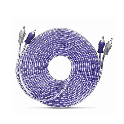 Cabo Injetado Rca Roxo Com Prata 4mm 5m Plug Em Metal Blindagem Contra Interferências Linha Svart TechOne