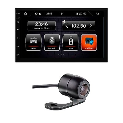Multimídia Prime CarPlay Slim Roadstar Tela Full Touch 7" + Câmera De Ré Borboleta Visão Universal