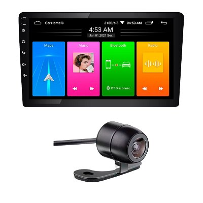 Multimídia Android 9" Plus Roadstar Com Bluetooth WiFi E GPS + Câmera De Ré Borboleta Visão Universal