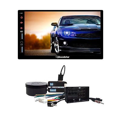 Multimídia Plus CarPlay Roadstar Full Touch 7" + Interface de Volante FT-SW-FCA Toro 2016 a 2019 Com Reprodutor