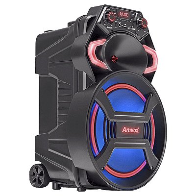 Caixa Amplificada Amvox ACA 800 Gladiador 800W 15” 2 Tweeter Bluetooth Usb TF Card Show Led - Amvox