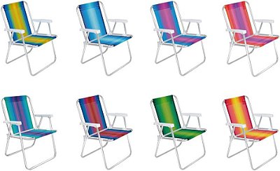 Cadeira Alta Para Praia Camping Colorida Verão 72cm Resistente E Confortável Mor