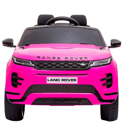 Carrinho Elétrico Land Rover Evoque Rosa Infantil 12V Com Controle Remoto Faróis de Led Som Usb Mp3 Carro BW128