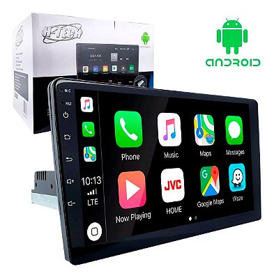 Central Multimidia 9" 1 din Android 2 H-Tech HT-9823CA GPS Bluetooth CarPlay/Android Auto 2gb RAM 32gb Memória Interna