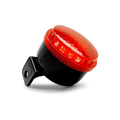 Sirene Piezo Universal Automotiva Com led Vermelho 6 Tons 24v Marcha Ré Para Veículos Grandes