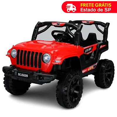 Carrinho Elétrico Mini Jipe Velocidade Máxima 7 km/h Suporta 30kg 12V - Bang Toys