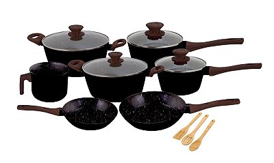 Jogo de Panelas 10 Peças Style Cook Black Cerâmica Com Indução Vitrocerâmico - Mimo Style