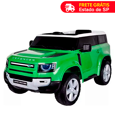 Carrinho Elétrico Land Rover Defender Verde Com Som Mp4 Luzes