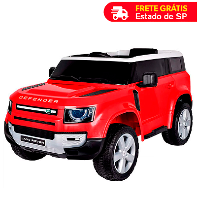 Carrinho Elétrico Land Rover Defender Vermelho Com Som Mp4 Luzes