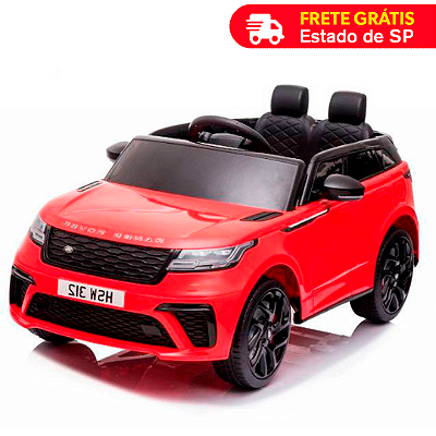 Carrinho Elétrico Infantil Range Rover Velar Vermelho Com Led Luzes MP3 Farol SD Controle Remoto