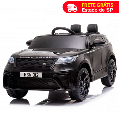 Carrinho Elétrico Infantil Land Range Rover Velar Preto Com Led Luzes MP3 Farol SD Controle Remoto