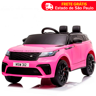 Carrinho Elétrico Feminino Infantil Land Rover Velar Rosa Com Led Luzes MP3 Farol SD Controle Remoto