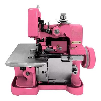 Máquina de Costura Rosa Overloque Overlock Semi Industrial Chinesinha 3 Fios com Motor Acoplado Importway 220v