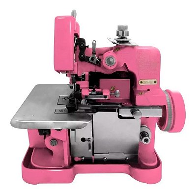Máquina de Costura Rosa Overloque Overlock Semi Industrial Chinesinha 3 Fios com Motor Acoplado Importway 110v