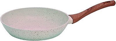 Frigideira Antiaderente Indução/Gás Mimo Style Cabo Soft Touch Cook Style Revestida em Cerâmica Cor Marmol Vanilla 24cm