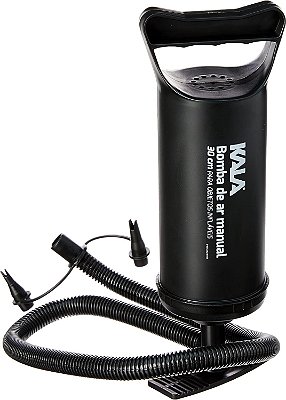 Bomba Ar Manual Encher Boias Piscina Colchão Botes Infláveis Cor Preta Marca Kala Leve Compacta e Resistente