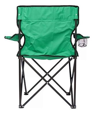 Cadeira De Camping Dobrável Com Apoio De Braço E Copo Verde