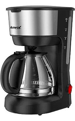 Cafeteira Elétrica Inox 18 Xícaras Amvox Com Jarra de Vidro ACF227 Inox 127V