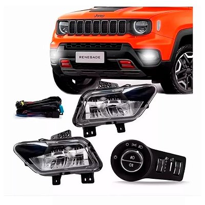 Kit Farol Milha Jeep Renegade 2022 Led Botão Modelo Original