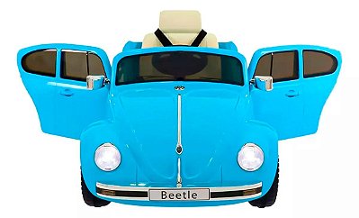 Carrinho Elétrico Mini Beetle 6v Azul Bateria 6v Rodas PU Velocidade Máxima 3km/h Suporta 30kg