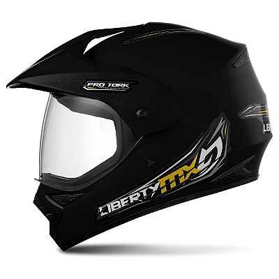 Capacete Moto Trial Liberty MX Pro Vision Tamanho 58 Cor Preto Fosco Inmetro - Pro Tork