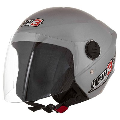 Capacete Moto Aberto New Liberty 3 Cinza/Prata Viseira Cristal Inmetro Tamanho 58 - Pro Tork