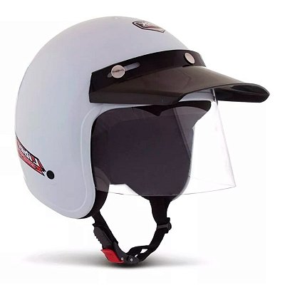 Capacete Moto Aberto Liberty Compact Branco Viseira Cristal Inmetro Tamanho 58 - Pro Tork
