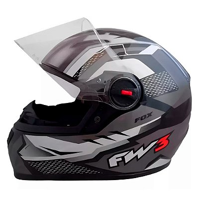 Capacete Moto Fechado GTN Fox Viseira Cristal Grafite Inmetro Tamanho 60 - FW3