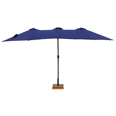 Ombrelone Retangular Azul Oversize em Alumínio 4,50m x 2,65m Acionamento Manivela FPS 60 - Bel