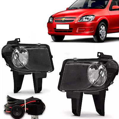 Kit Farol De Milha Neblina Celta Prisma LS e LT  2007 à  2015 Com Botão Alternativo