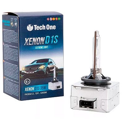 Lâmpada Automotiva 4300k Tech One Xênon D1S 12V 35W Pk32d-2 Alta Intensidade Proteção UV
