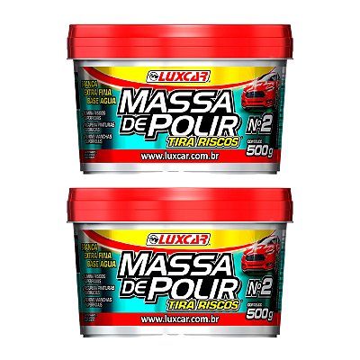 2x Massa De Polir Luxcar Tira Riscos Recupera Pintura Queimada