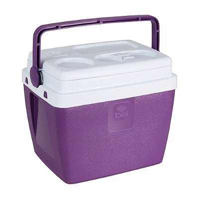 47x Caixa Térmica Cooler 12 Litros 13 Latas Com Alça Roxa Açaí - Bel: