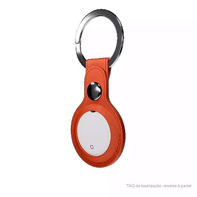 Chaveiro de Couro Faaftech Para Rastreador Faaftag Malas Caramelo