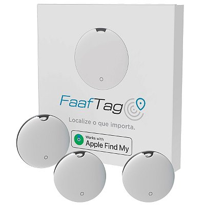 Kit 3 Tag Rastreador Localizador de Objetos Pets Malas Gps Faaftag Faaftech FT-TAG