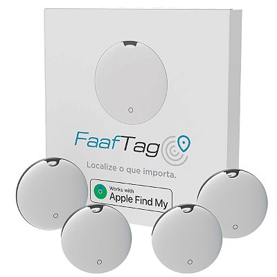 Kit 4 Tag Rastreador Localizador de Objetos Pets Malas Gps Faaftag Faaftech FT-TAG