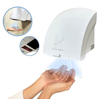 Secador De Mãos Automático Sensor Importway 12m/s 1500w 220v Cor Branco