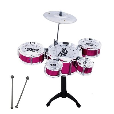 Mini Bateria Infantil Importway Com 5 Tambores Vermelho