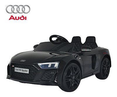 Mini Carro Elétrico Infantil Criança 12v Audi R8 Spyder Controle Remoto Motorizado Importway Bw-123 Cor Preto